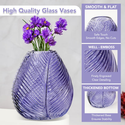 Ekhasa 100% Crystal Glass Vase Flower Pot for Home Decoration | Center Table Decorative Items | Thickened Transparent Glass Vase for Flowers. Bookshelf, Dinner Table, Office Desk & Premium Gift