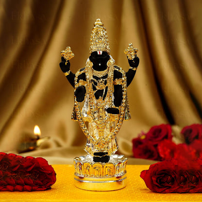 Ekhasa Tirupati Balaji Idol (12.4 cm) | Lord Venkateswara Idol for Car Dashboard, Pooja Room, Home Decor & Office Desk | Venkateshwara Swamy Murti | Perumal Statue | God Idols for Gifting