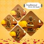 Pure Brass Dattatreya Murti Idol for Puja, Study Table, Pooja Room & Home Decor