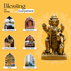 Pure Brass Dattatreya Murti Idol for Puja, Study Table, Pooja Room & Home Decor