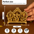 Pure Brass Lakshmi Ganesha Saraswati Idol for Pooja Room & Gifting