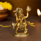 Brass Hanuman Idol for Car Dashboard, Office Desk & Home Decor ( Size - 8.4cm)