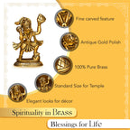 Brass Hanuman Idol for Car Dashboard, Office Desk & Home Decor ( Size - 8.4cm)
