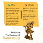 Brass Hanuman Idol for Car Dashboard, Office Desk & Home Decor ( Size - 8.4cm)
