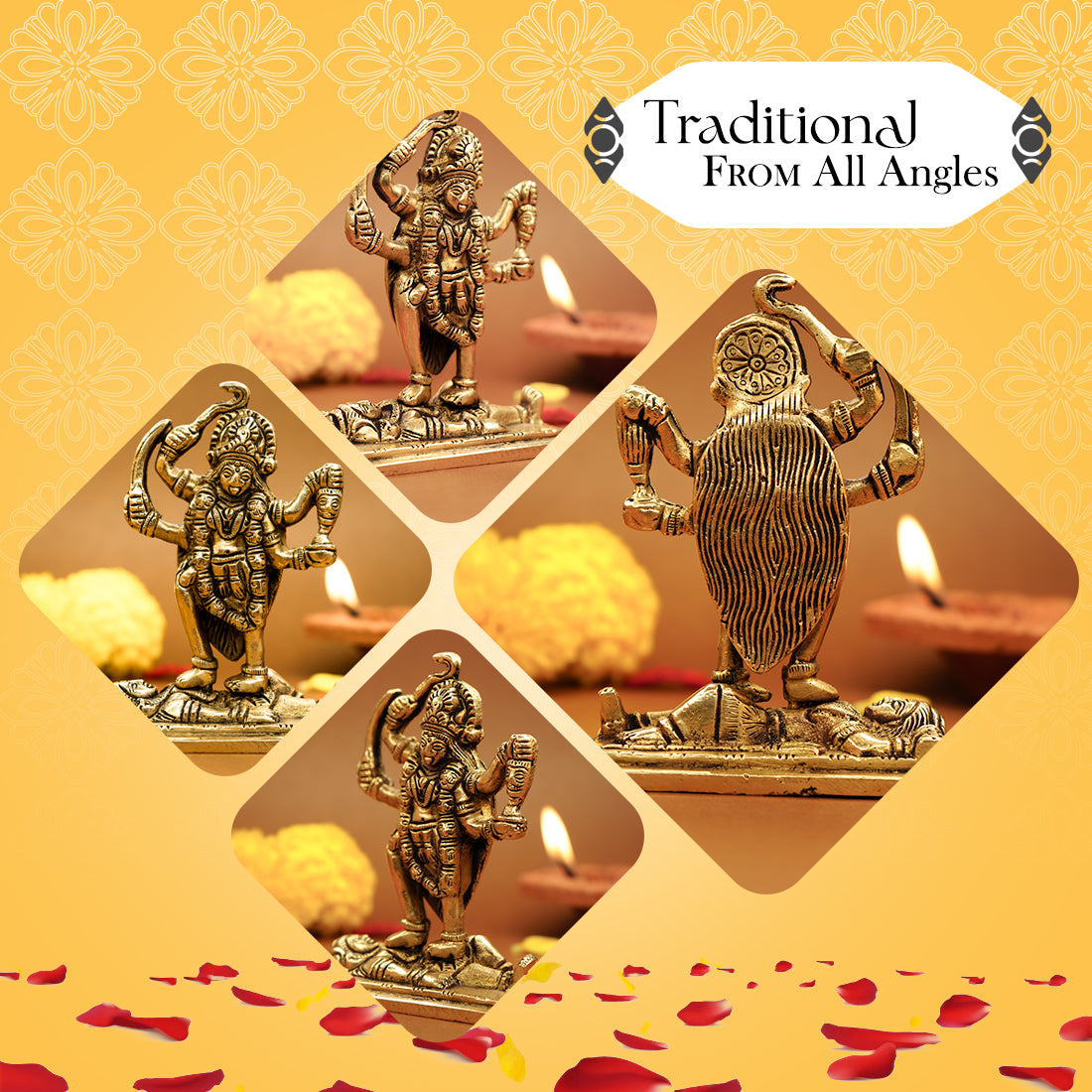 Pure Brass Mata Rani Idol for Pooja Room, Office Desk & Home Decor