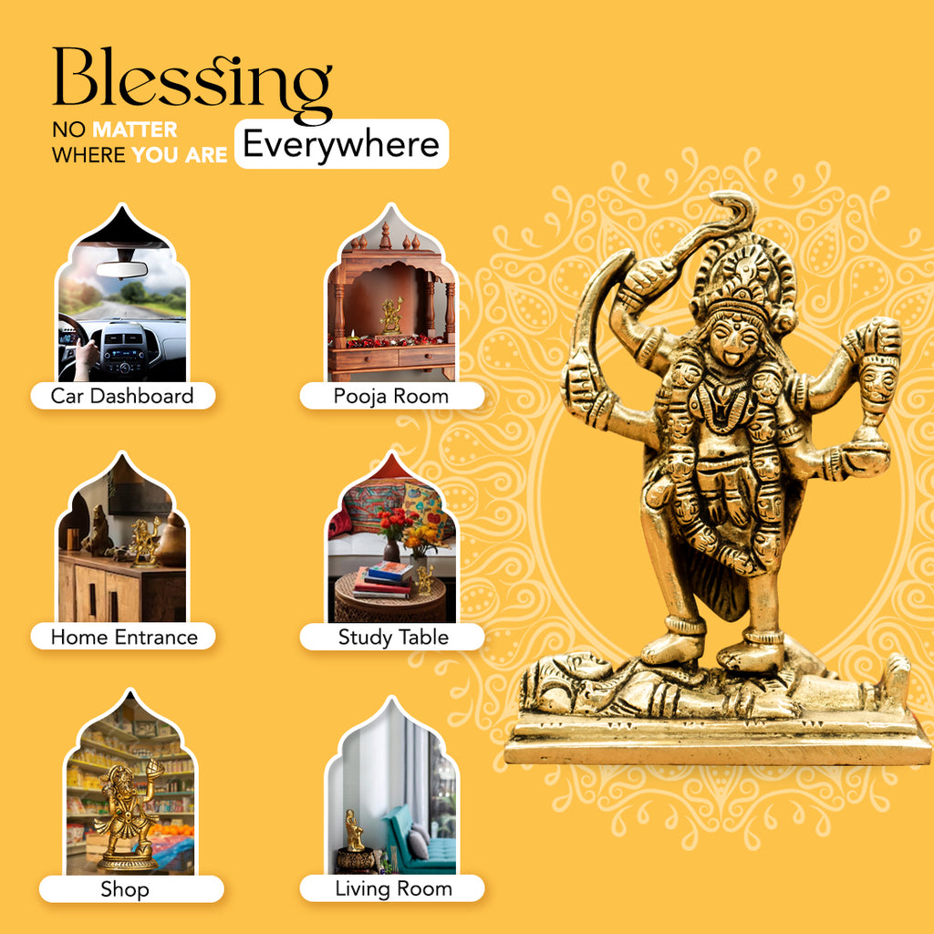 Pure Brass Mata Rani Idol for Pooja Room, Office Desk & Home Decor