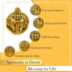 Brass Panchmukhi Hanuman Idol Wall Decor (Size: 10 cm) for Pooja & Home Decor