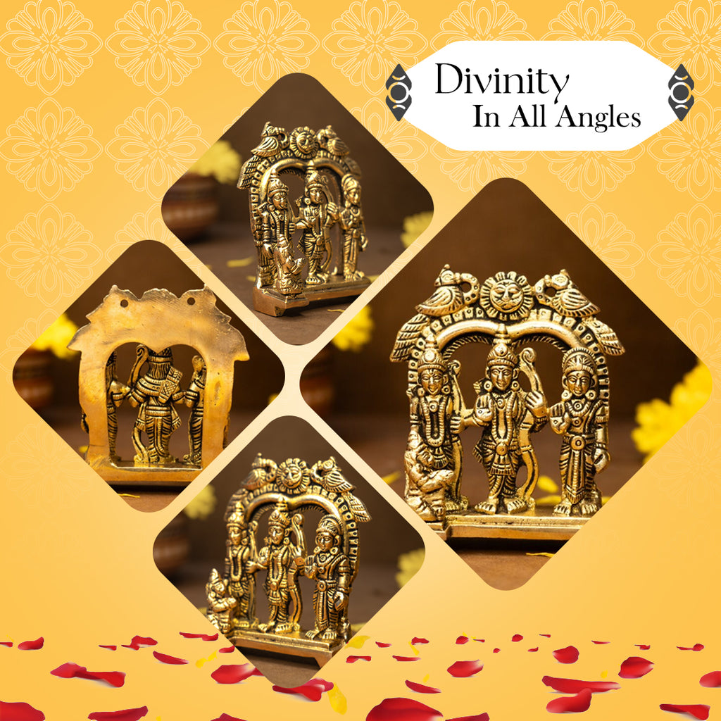 Pure Brass Ram Darbar Idol for Pooja Room, Home Decor & Gifting