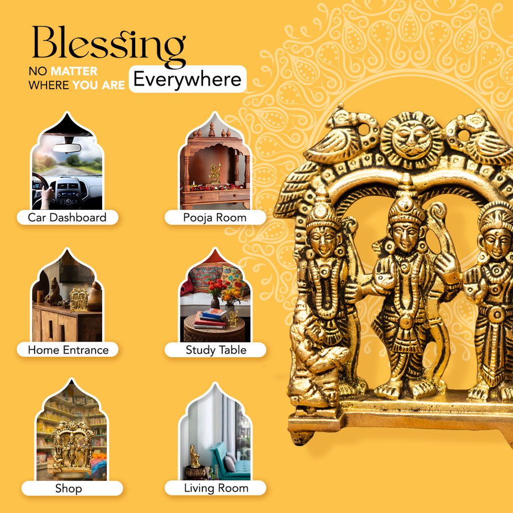 Pure Brass Ram Darbar Idol for Pooja Room, Home Decor & Gifting