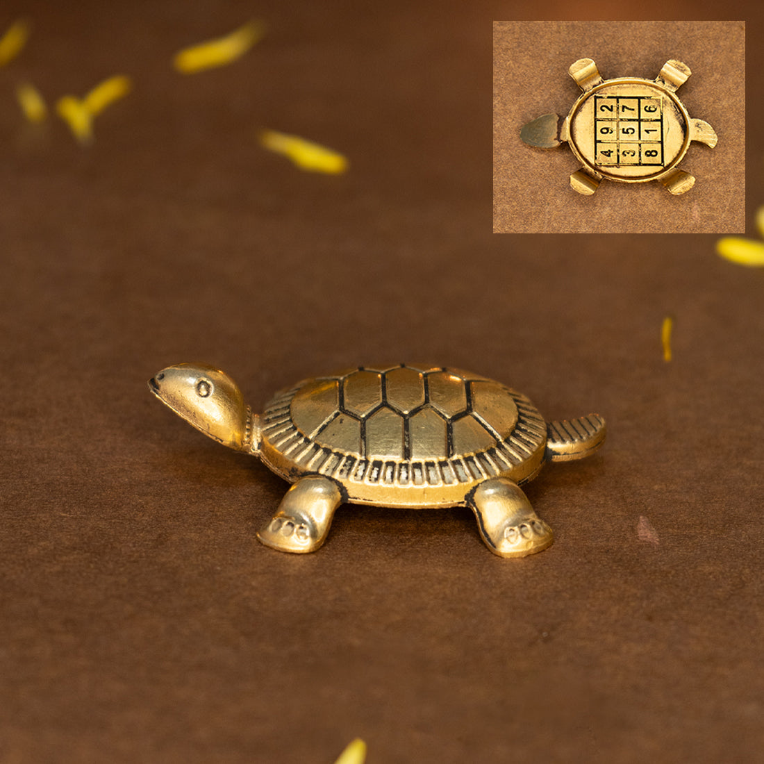 Brass Feng Shui Tortoise Idol for Vastu & Home Decor