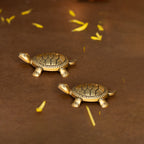 Brass Feng Shui Tortoise Idol for Vastu & Home Decor