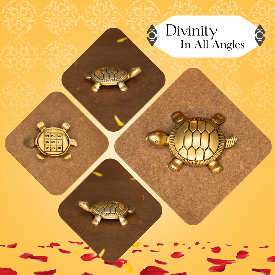 Brass Feng Shui Tortoise Idol for Vastu & Home Decor