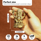 Pure Brass Ganesha Idol for Pooja Room, Home Decor & Office Desk