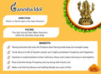 Pure Brass Ganesha Idol for Pooja Room, Home Decor & Office Desk
