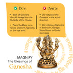Pure Brass Ganesha Idol for Pooja Room, Home Decor & Office Desk