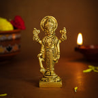 Pure Brass Lord Vishnu Idol for Pooja Room, Home Decor, Office Desk & Gifting