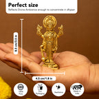 Pure Brass Lord Vishnu Idol for Pooja Room, Home Decor, Office Desk & Gifting