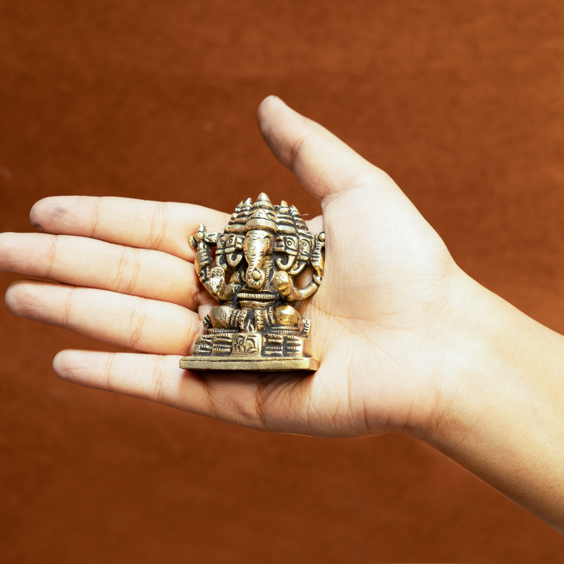 Pure Brass Panchmukhi Ganesha Idol for Home , Pooja & Gifting