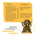 Pure Brass Panchmukhi Ganesha Idol for Home , Pooja & Gifting
