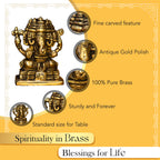 Pure Brass Panchmukhi Ganesha Idol for Home , Pooja & Gifting