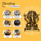 Pure Brass Panchmukhi Ganesha Idol for Home , Pooja & Gifting