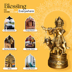 Brass Lord Krishna Idol for Puja, Home Decor & Spiritual Gifting