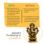 Brass Ganesha Idol (Size: 5.5 cm) for Pooja Room, Home Decor, Office Desk & Car Dashboard