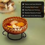 Iron Urli Bowl with Stand for Home Decor, Table Decor, Diwali Decoration & Gifting