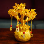 Crystal Feng Shui DIY Citrine Golden Tree Showpiece for Home, Office & Table Decor