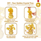 Crystal Feng Shui DIY Citrine Golden Tree Showpiece for Home, Office & Table Decor