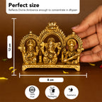 Brass Lakshmi Ganesha Saraswati Idol with Gift Box for Pooja, Housewarming & Wedding
