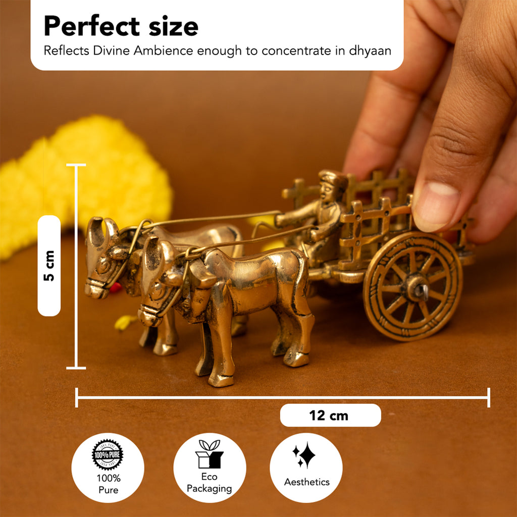 Brass Bullock Cart Showpiece for Home Decor & Gifting