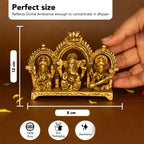 Pure Brass Lakshmi Ganesha Saraswati Idol for Pooja Room & Gifting
