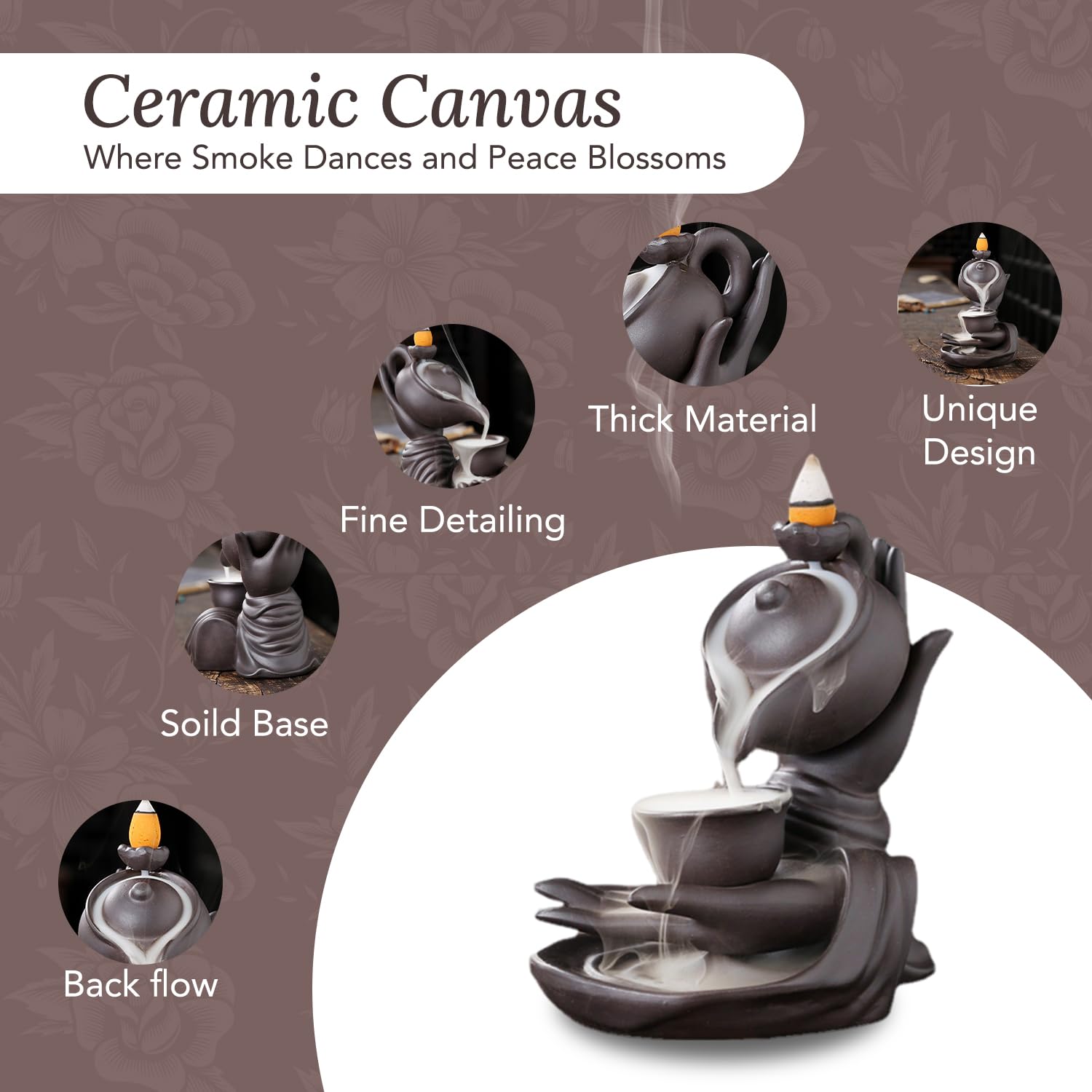 Ekhasa Ceramic Incense Holder - Elegant design for spa environments