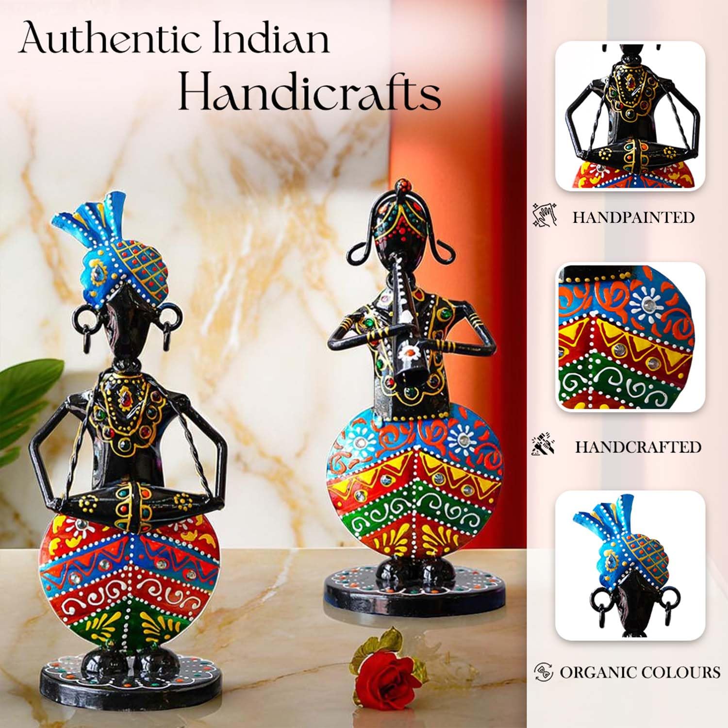 Ekhasa Rajasthani Musicians - Vibrant Table Centerpiece